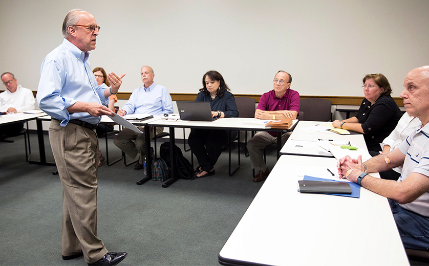 Professor of Practice Barry Rosenberg teaches a class of nontraditional students.