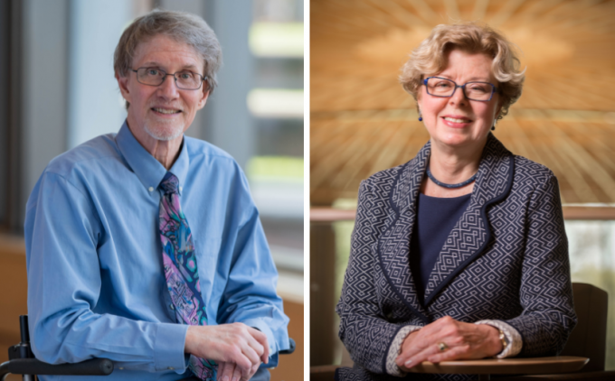 Brown School faculty members Ross Brownson and Enola Proctor who edited the third edition of a health research guide.
